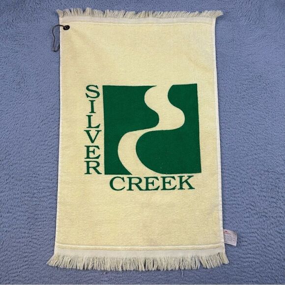 Silver Creek Golf Towel Yellow Logo Morganton NC Golfer Cannon Vintage USA Made - Picture 1 of 7